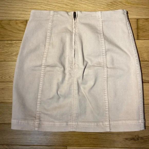 Free People Modern Femme Denim Mini Skirt in Tan Camel size 6 - Picture 3 of 10